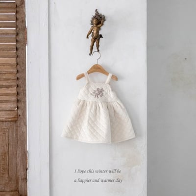 M-KIDS23｜(65-115cm) 2色絎縫蕾絲滾邊洋裝9