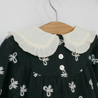 LEMONADE36｜(55cm-85cm) 2色蝴蝶結刺繡包屁衣含帽子9