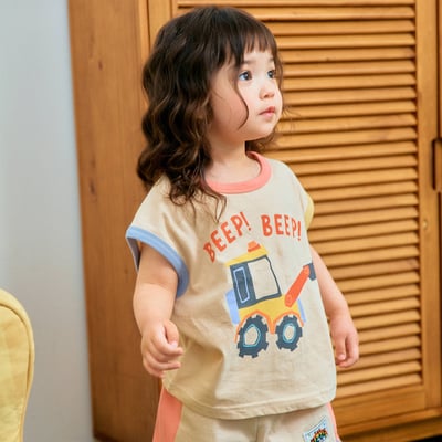 1st blue43｜(~93-118cm) 汽車印花上衣10