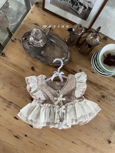 Marron 11｜(1y-6y) 刷毛蕾絲荷葉邊背心12