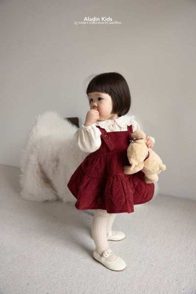 ALADIN21｜(75cm-114cm) 磨毛菱形壓紋吊帶裙14