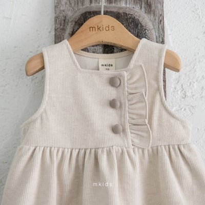 M-KIDS34｜(65-115cm) 2色磨毛荷葉背心2