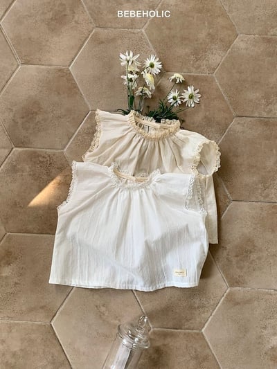 Bebe holic33｜(3m-18m) 蕾絲圓領邊上衣8