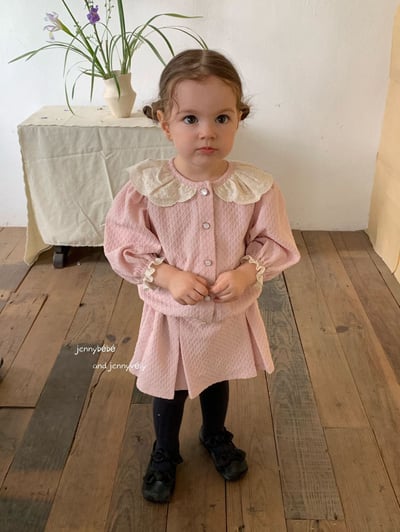 JE551｜(73-100cm) 蕾絲花邊領壓紋套裝21