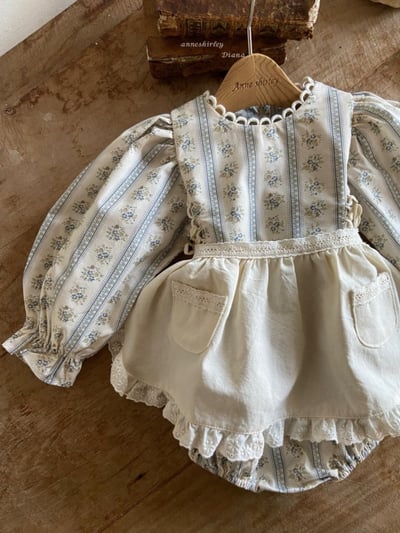 Anne Shirley13｜(3m-22m) 1色春日花卉滾邊包屁衣7