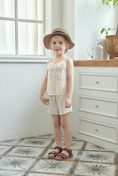 ROA06｜(6m-18m) 1色針織波浪鏤空套裝6