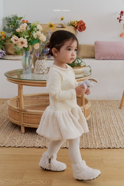 bebe nine35 (65cm-115cm) 2色磨毛連身氣球裙洋裝1