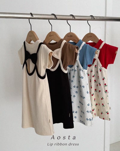 AOSTA46｜(6m-5y) 4款羅紋緞帶連身裙6
