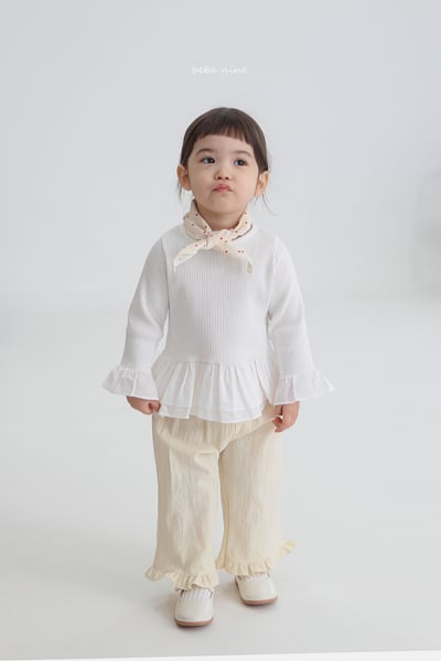 bebe nine07 (65-115) 3色荷葉裙擺上衣3