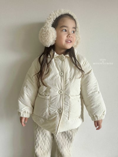 Monpetitbebe11｜(70cm-110cm) 愛心刺繡夾層棉外套8