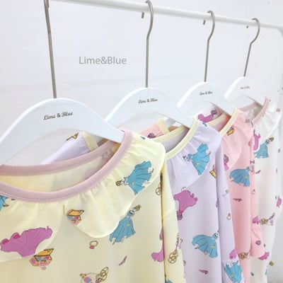 LIME&BLUE36｜(80-118cm MOM)  公主荷葉邊親子套裝3