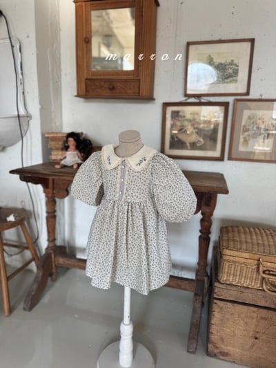 Marron22｜(1y-6y) 花卉刺繡碎花洋裝18