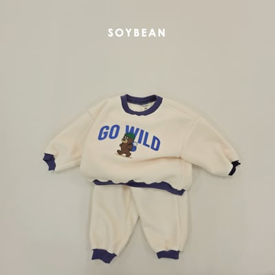 Soybean14｜(75cm-118cm) 小熊露營印花撞色休閒套裝11