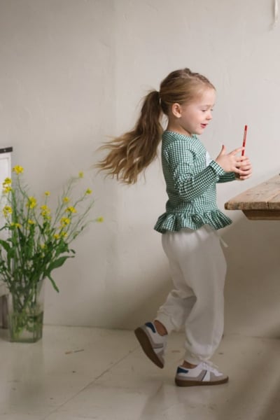 FLO30｜(75-140) 2色荷葉花瓣邊縮口長褲20