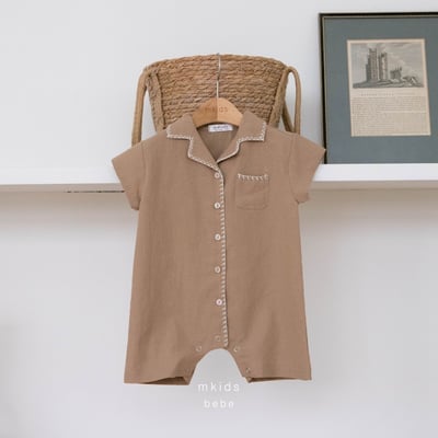 M-KIDS35｜(65-80cm) 棉麻滾線連身衣4