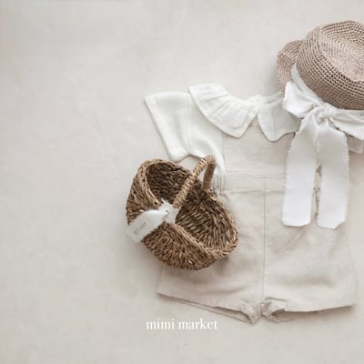 mimi market23 (75-90cm)  亞麻背帶褲10