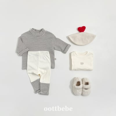 Oottbebe83｜(1y-7y)   冬季條紋拼接內搭褲3