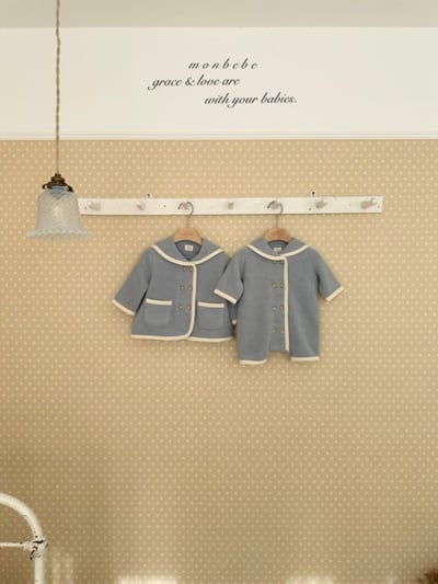 MONBEBE29｜(3m-24m) 滾邊排扣翻領連身衣16