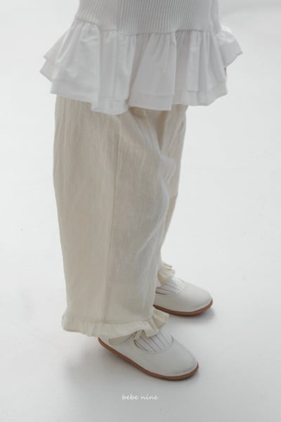 bebe nine34  (65-115) 3色荷葉邊寬版長褲11