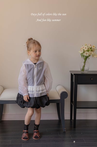 M-KIDS13｜(65-115cm) 荷葉滾邊連帽拉線外套9