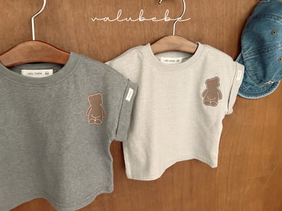 Valubebe 65｜(65-90cm) 小熊捲袖上衣3