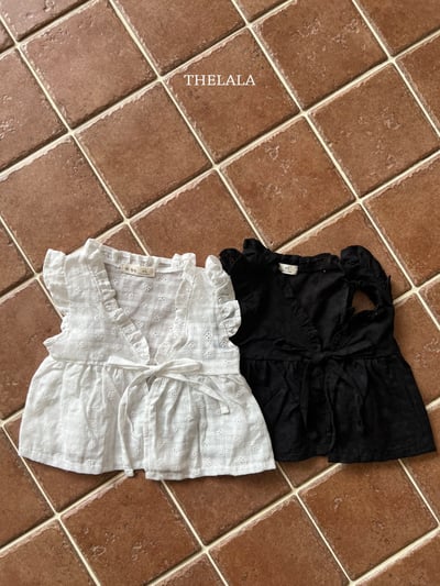 thelala22｜ (70-115) 雕花綁帶背心10