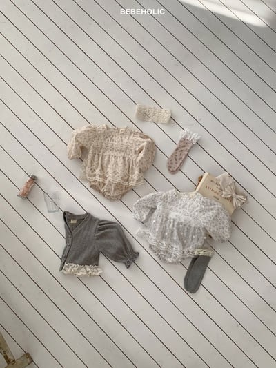 Bebe holic44｜(3m-18m) 碎花蕾絲裙包屁衣10