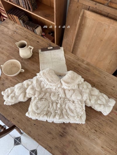 Marron 14｜(1y-6y) 愛心刷毛珍珠排釦外套8