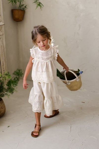 FLO28｜(75-140) 鏤空喇叭七分褲11