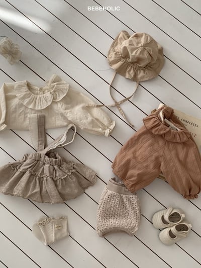 Bebe holic39｜(3m-18m) 花瓣領縮口襯衫10