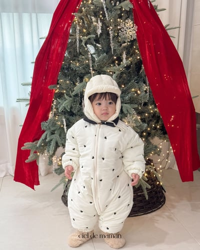 Cieldemaman16｜(6M~24M)  2色愛心羽絨連身服9