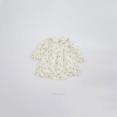 bebe nine24  (65-115) 2色滾邊領碎花洋裝14