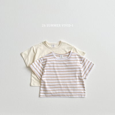vivid35｜(78cm-125cm) 4款簡單素色條紋上衣(2入組)2