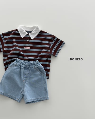 Bonito18｜(75cm-125cm) 2色條紋翻領上衣12