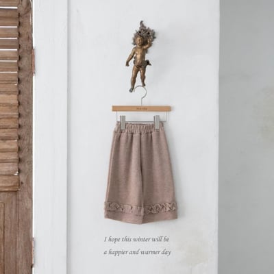 M-KIDS35｜(65-115cm) 2色磨毛荷葉微寬褲4