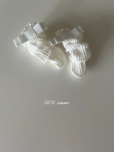 SO.U02｜(6m-4y)  緞帶無根捲邊長襪4