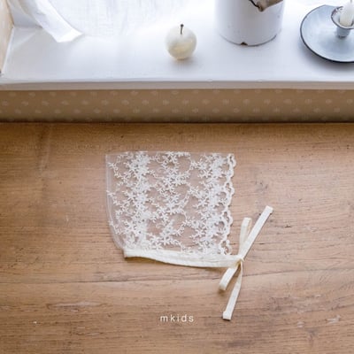 M-KIDS37｜(65-80cm) 蕾絲綁帶帽4