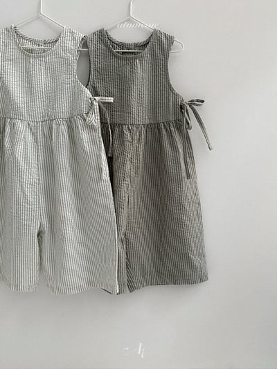 Atomeme21｜(70-110) 條紋綁帶連身褲10