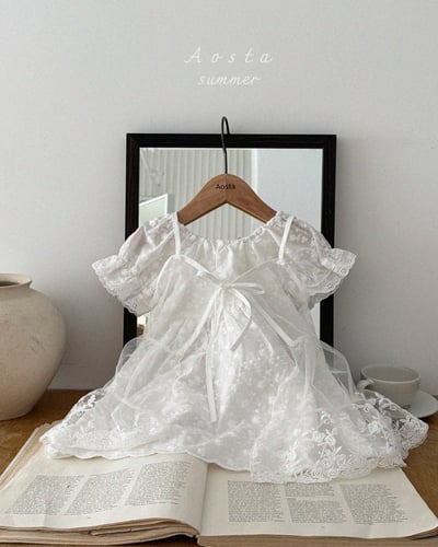 AOSTA16｜(6m-5y) 3款蕾絲泡泡袖洋裝9