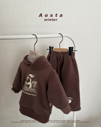 AOSTA27｜(6m-5y) 冬季企鵝印花連帽休閒上衣8