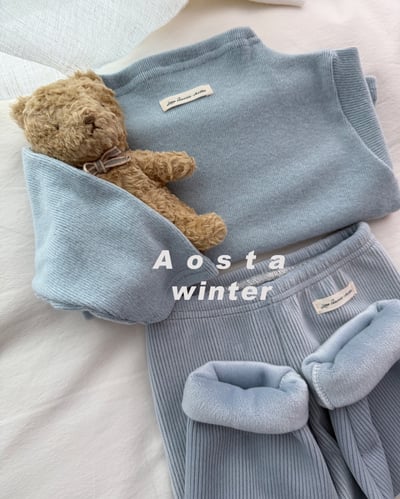 AOSTA45｜(6m-5y) 素面內刷毛合身褲13