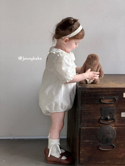 JE716｜(66-90cm) 壓紋花朵包屁衣12