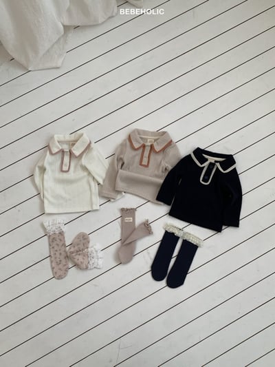 Bebe holic35｜(3m-18m) 蕾絲滾邊有領上衣12