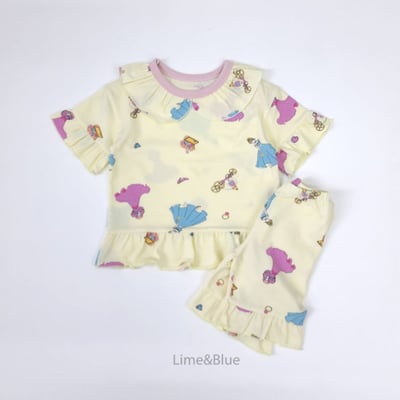 LIME&BLUE36｜(80-118cm MOM)  公主荷葉邊親子套裝11