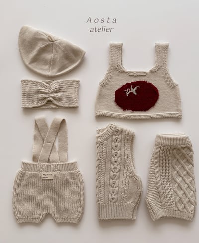 AOSTA50｜(6m-5y) 可愛針織背帶褲5