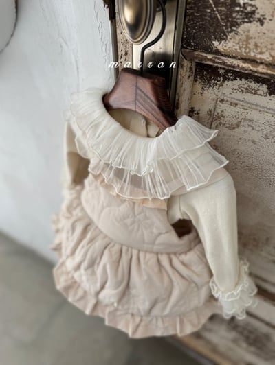 Marron 48｜(3m-18m) 絎縫荷葉肩帶包屁衣15