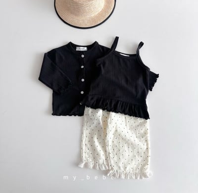 my_bebe30｜(80-120cm) 蕾絲邊直筒長褲10