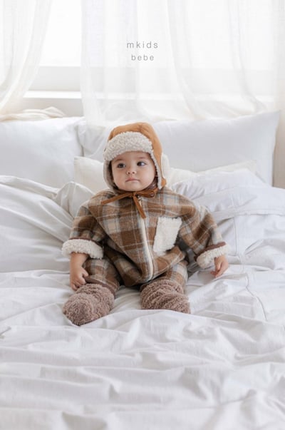 M-KIDS17｜(55-85cm) 1色保暖刷毛飛行綁帶帽5