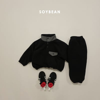 Soybean30｜(75cm-118cm) 抓絨半開襟扣套裝6