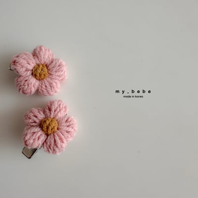 my_bebe35｜(free) 針織小花胎毛夾7